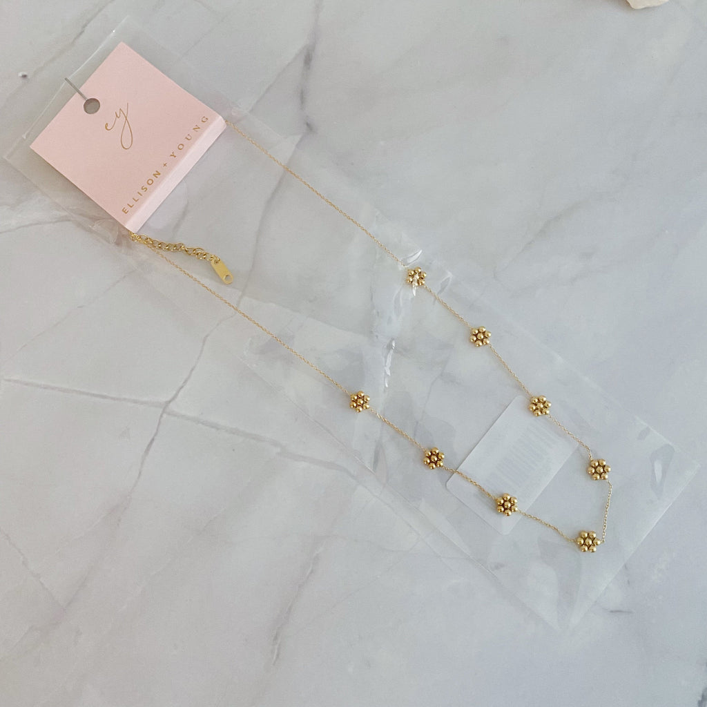 Waterproof Golden Flower Necklace