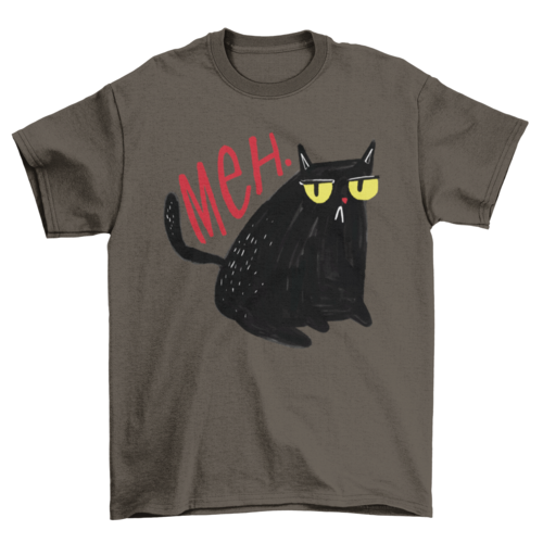 Unimpressed Black Cat Graphic T-Shirt