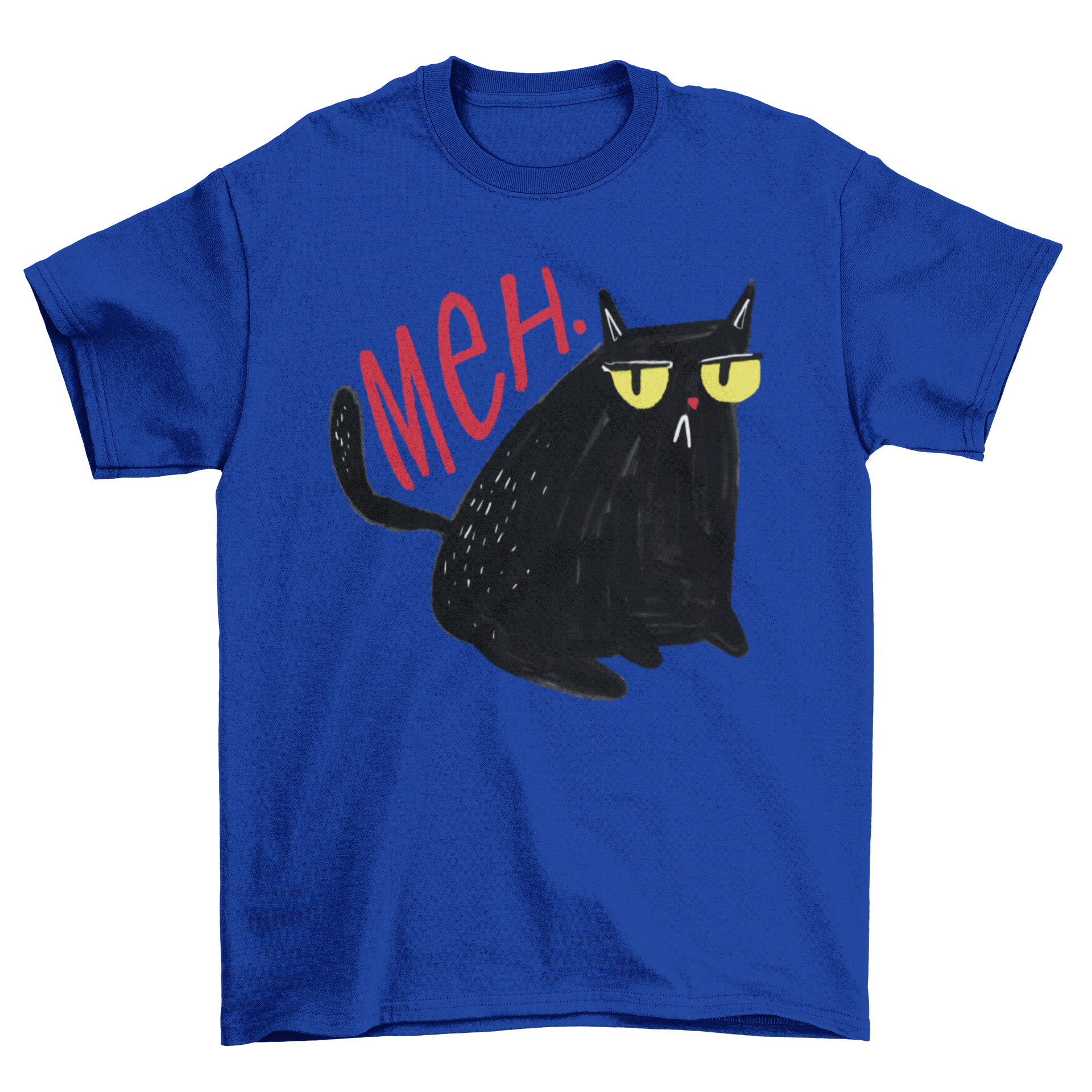 Unimpressed Black Cat Graphic T-Shirt