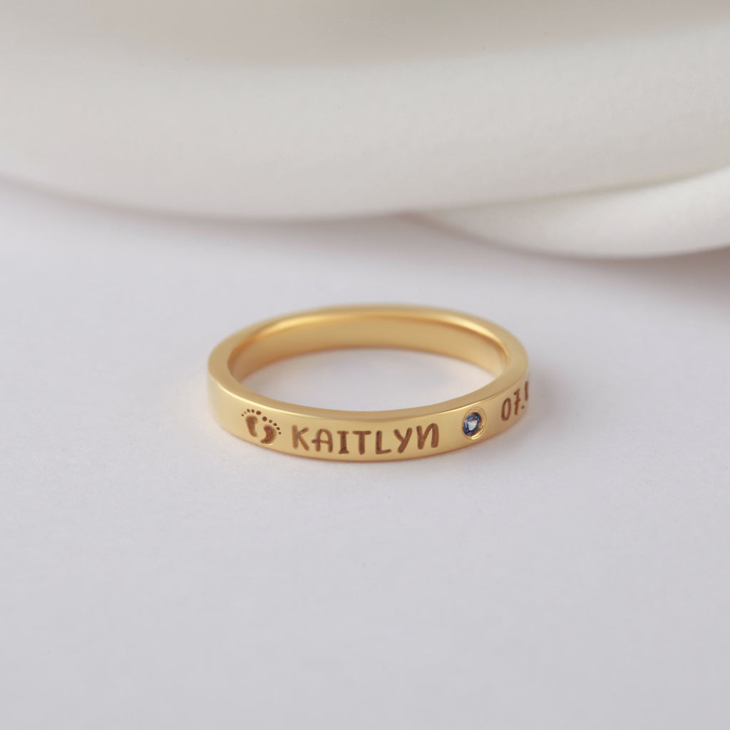 Personalized New Mom Name Ring
