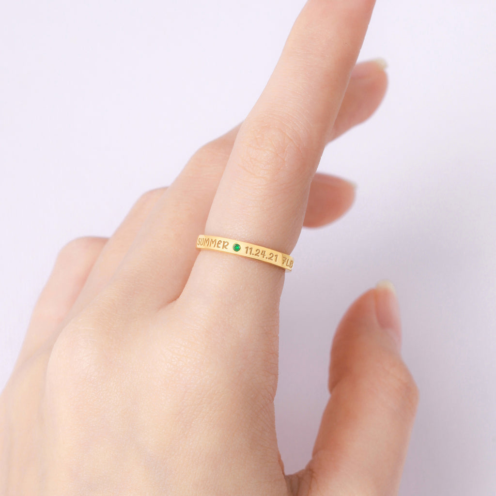Personalized New Mom Name Ring