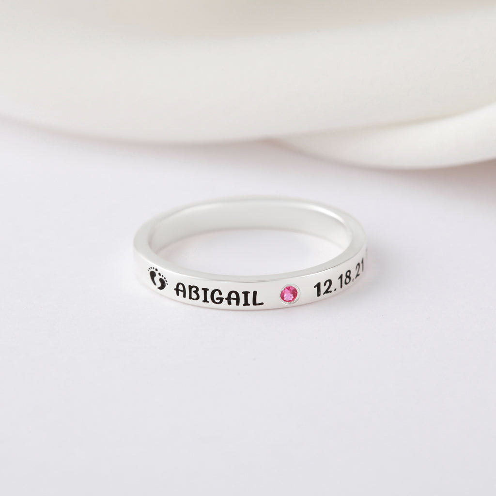 Personalized New Mom Name Ring