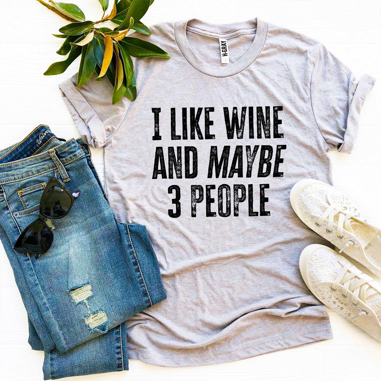 Wine and Three People Graphic T-Shirt