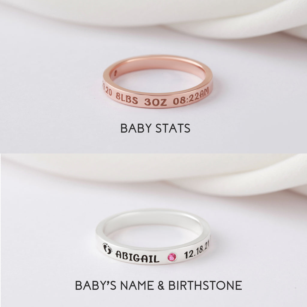 Personalized New Mom Name Ring