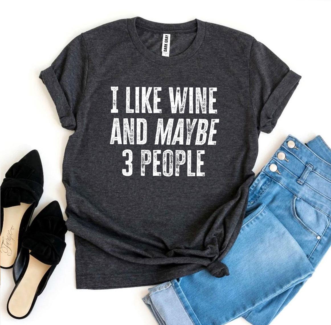Wine and Three People Graphic T-Shirt