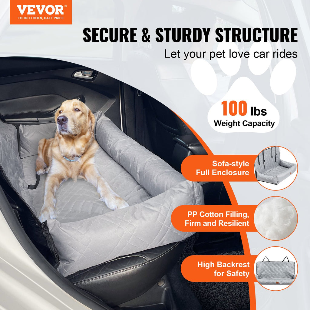 Waterproof Dog Car Seat & Travel Bed – 100 lb Capacity
