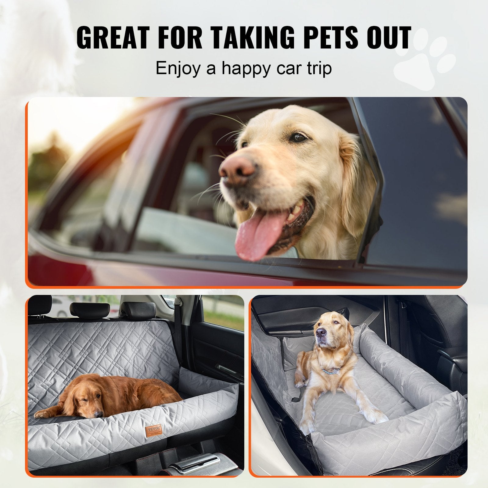 Waterproof Dog Car Seat & Travel Bed – 100 lb Capacity