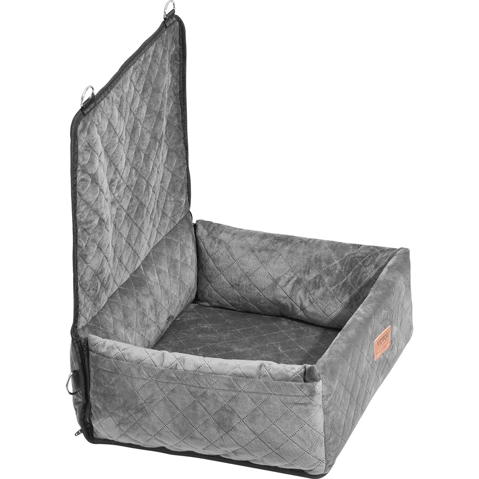 Dog Car Seat for Small & Medium Dogs – Gray Travel Booster Bed