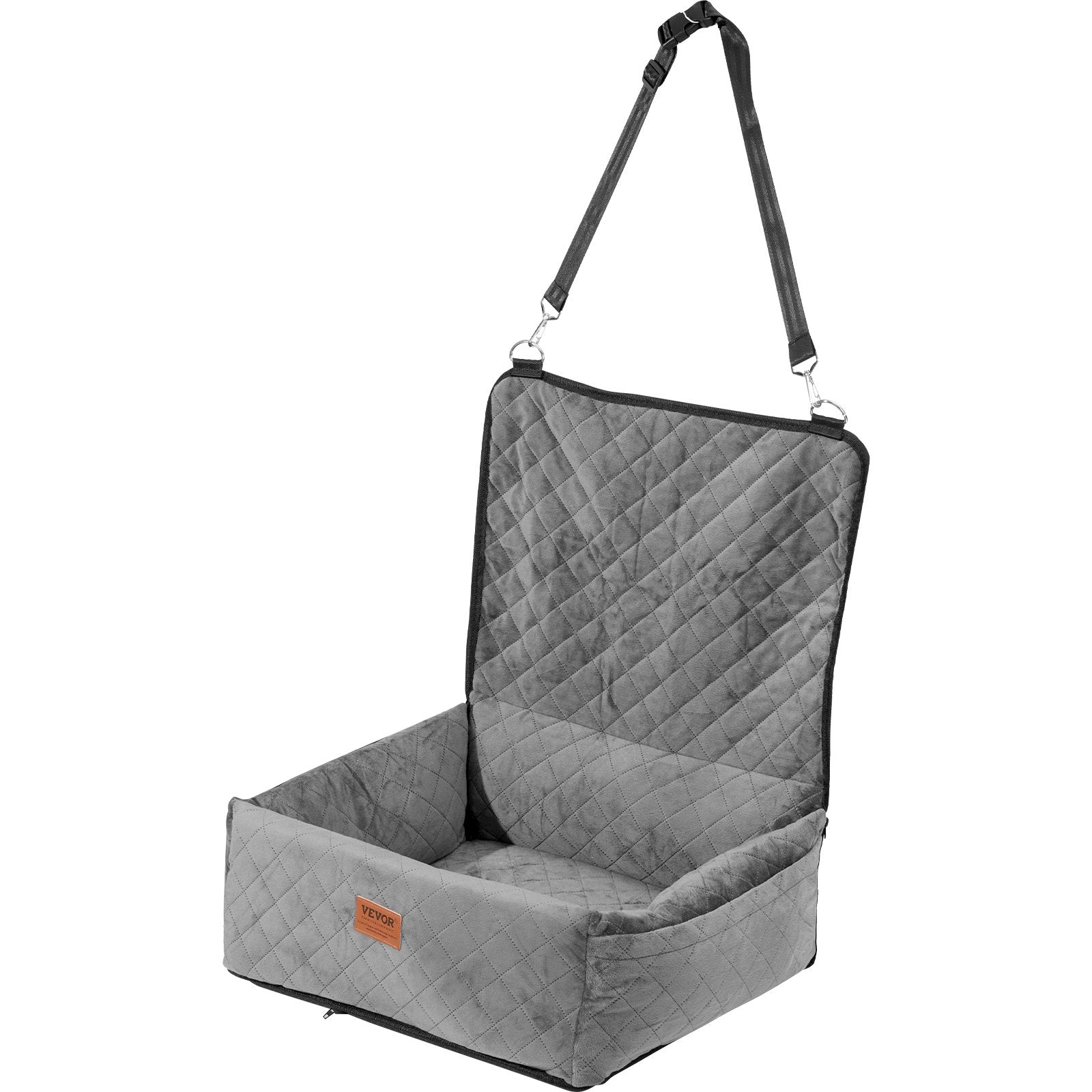 Dog Car Seat for Small & Medium Dogs – Gray Travel Booster Bed
