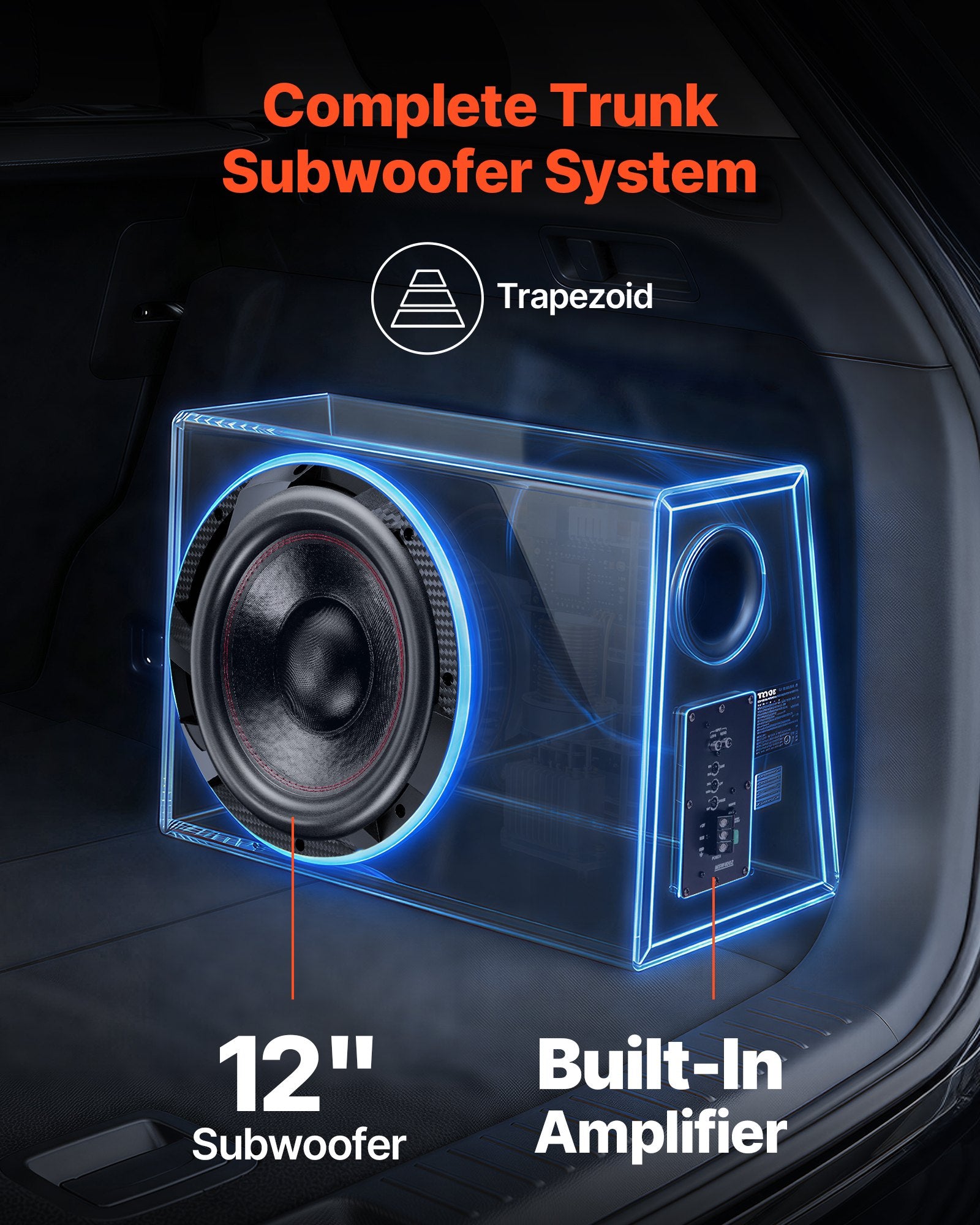 Subwoofer Bass Package, 305mm, 245W RMS, Complete Car Audio Subwoofer